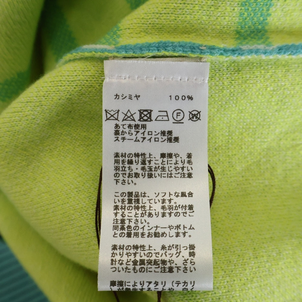 HERMES(エルメス) 23AW サンセット ジャガード モックネック プルオーバー 長袖ニット セーター ライトグリーン
