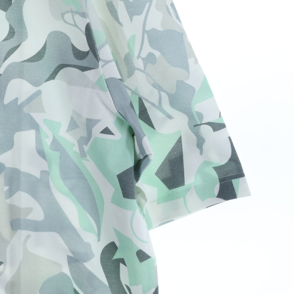 HERMES(エルメス) パズル ヴェジェタル 総柄プリント 半袖 ポロシャツ ホワイト/グレー