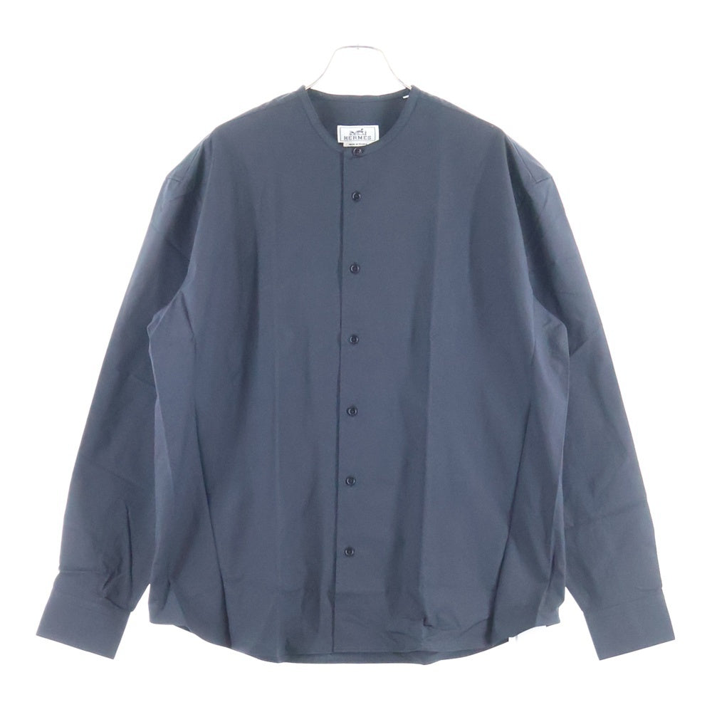 HERMES(エルメス) セリエカフスボタン コットン ノーカラー 長袖シャツ ブラック