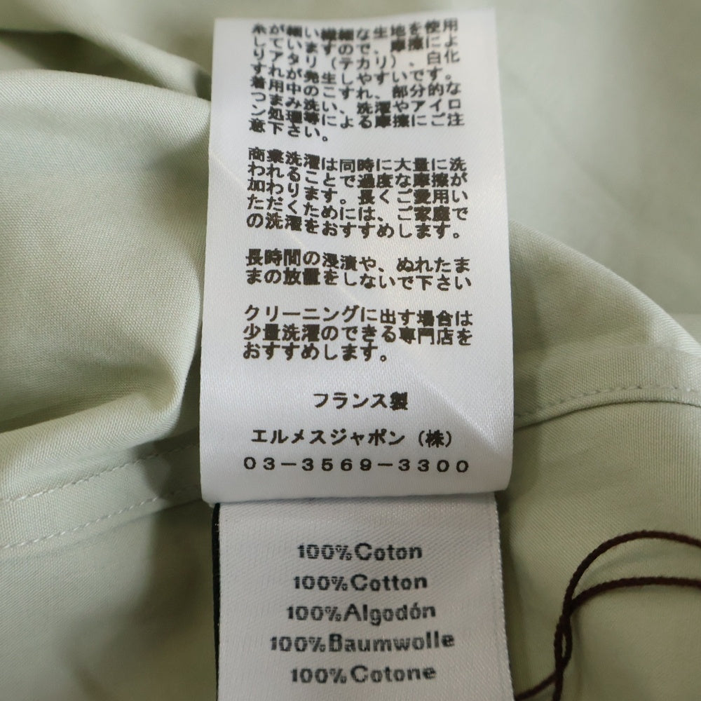 HERMES(エルメス) コットン ノースリーブ Uネック トップス ライトグリーン