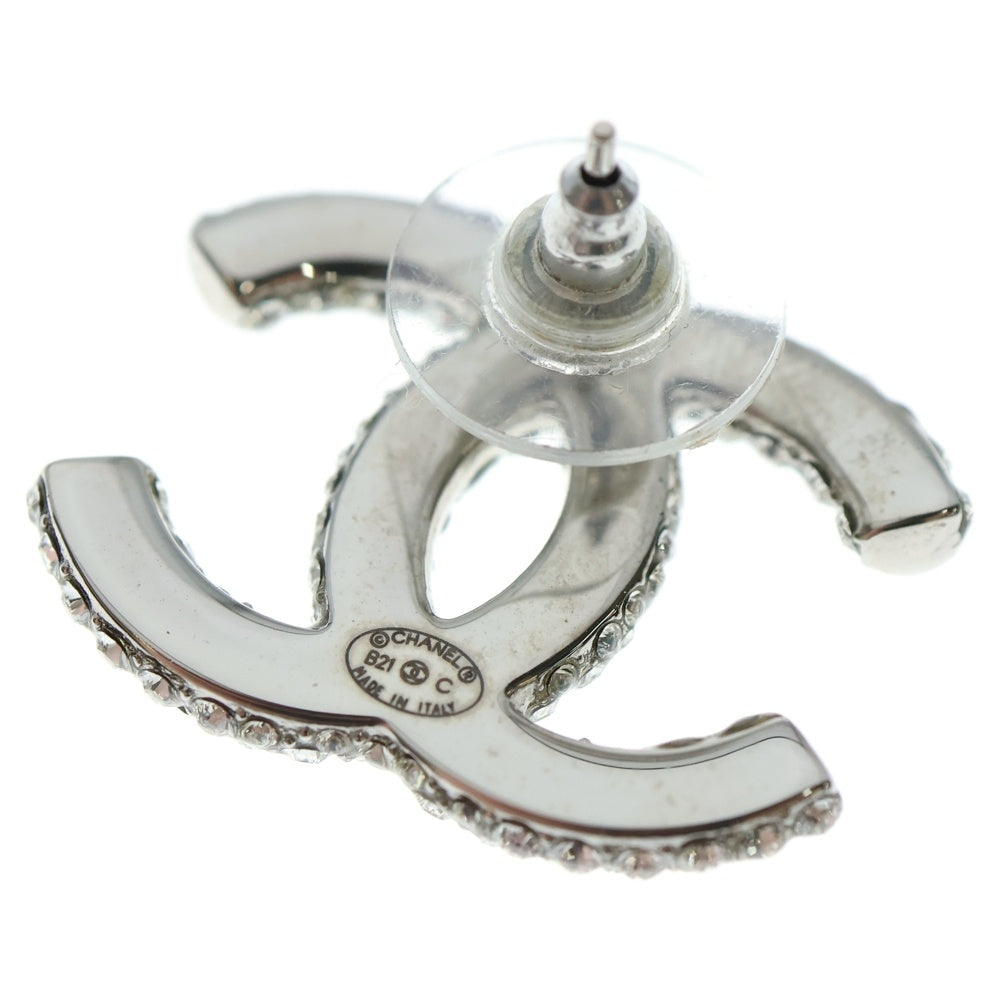CHANEL(シャネル) ココマーク ラインストーン ピアス シルバー