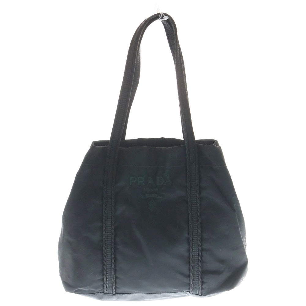 PRADA(プラダ) ロゴ刺繍 ハンドバッグ ミニトートバッグ ブラック ナイロン レディース