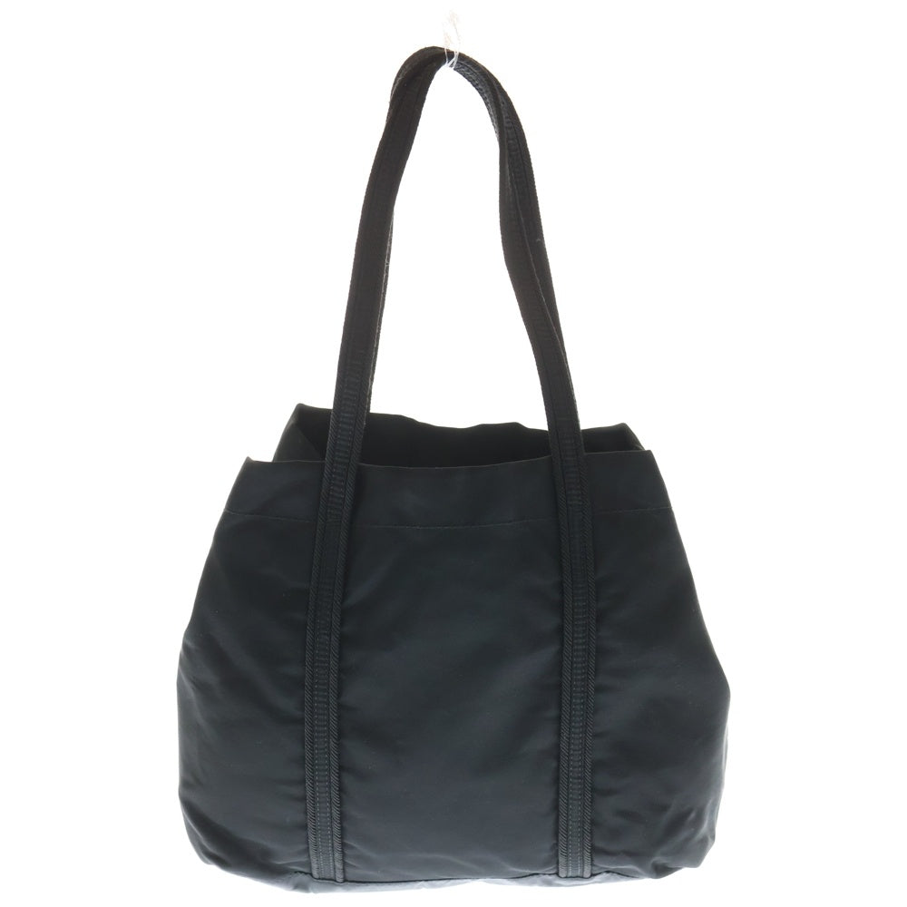 良品　プラダ　ミニハンドバッグ　ナイロン　刺繍ロゴ　軽量　ブラック PRADA（プラダ） 極 美品 希少品 三角ロゴ 金具 プレート テスート