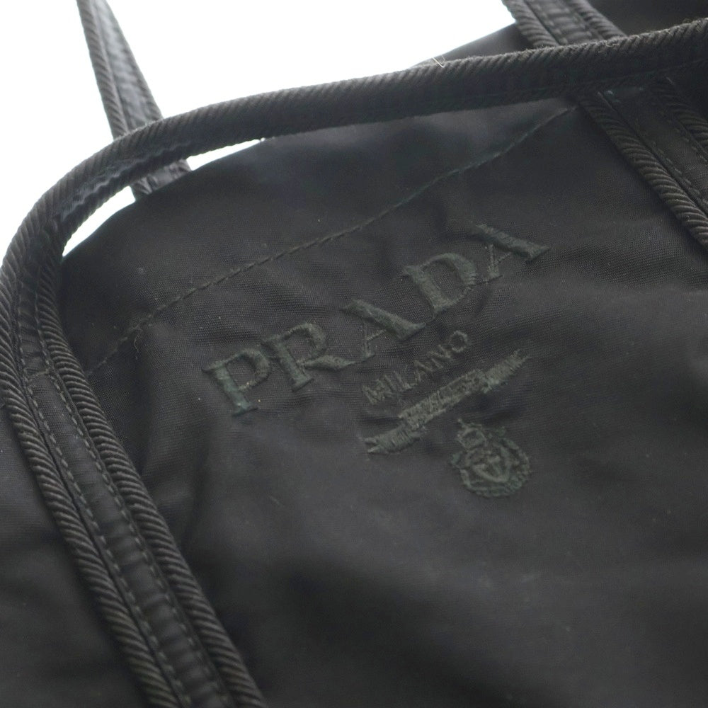 良品　プラダ　ミニハンドバッグ　ナイロン　刺繍ロゴ　軽量　ブラック PRADA（プラダ） 【並行輸入品】 ハンドバッグ ミニバッグ RE-EDITION
