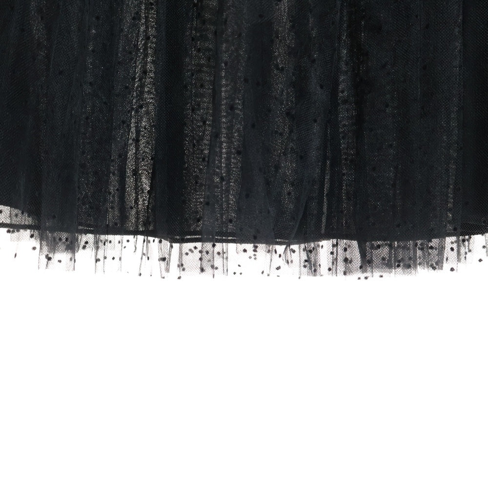 DIOR(ディオール) 24SS ドット柄ナイロンチュールプリーツスカート ブラック 841J50A8810