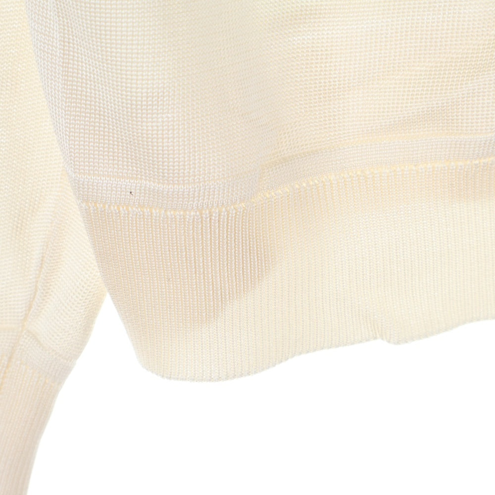 HERMES(エルメス) シェーヌボタン シルク切替バックロゴ刺繍長袖ニット