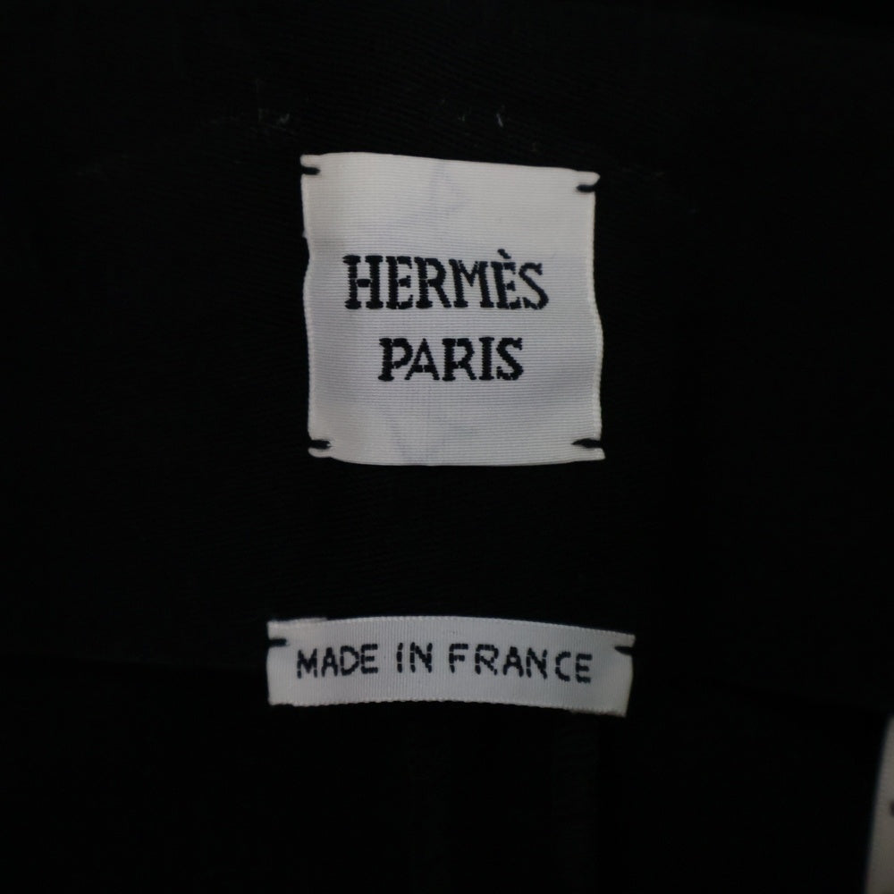 HERMES(エルメス) 22AW ウール センタープレス ストレート スラックスパンツ ブラック レディース 2H0411DM
