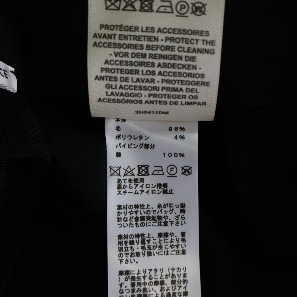 HERMES(エルメス) 22AW ウール センタープレス ストレート スラックスパンツ ブラック レディース 2H0411DM