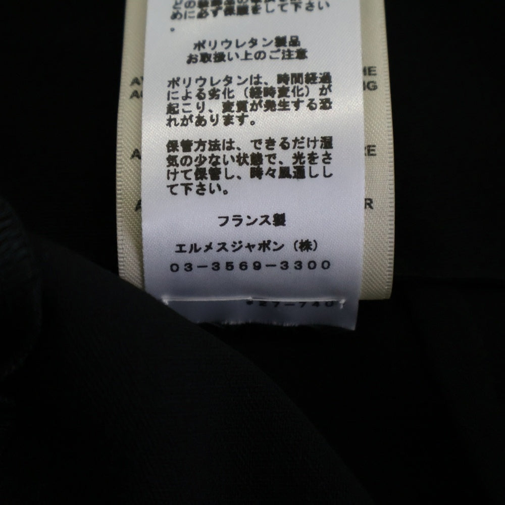HERMES(エルメス) 22AW ウール センタープレス ストレート スラックスパンツ ブラック レディース 2H0411DM