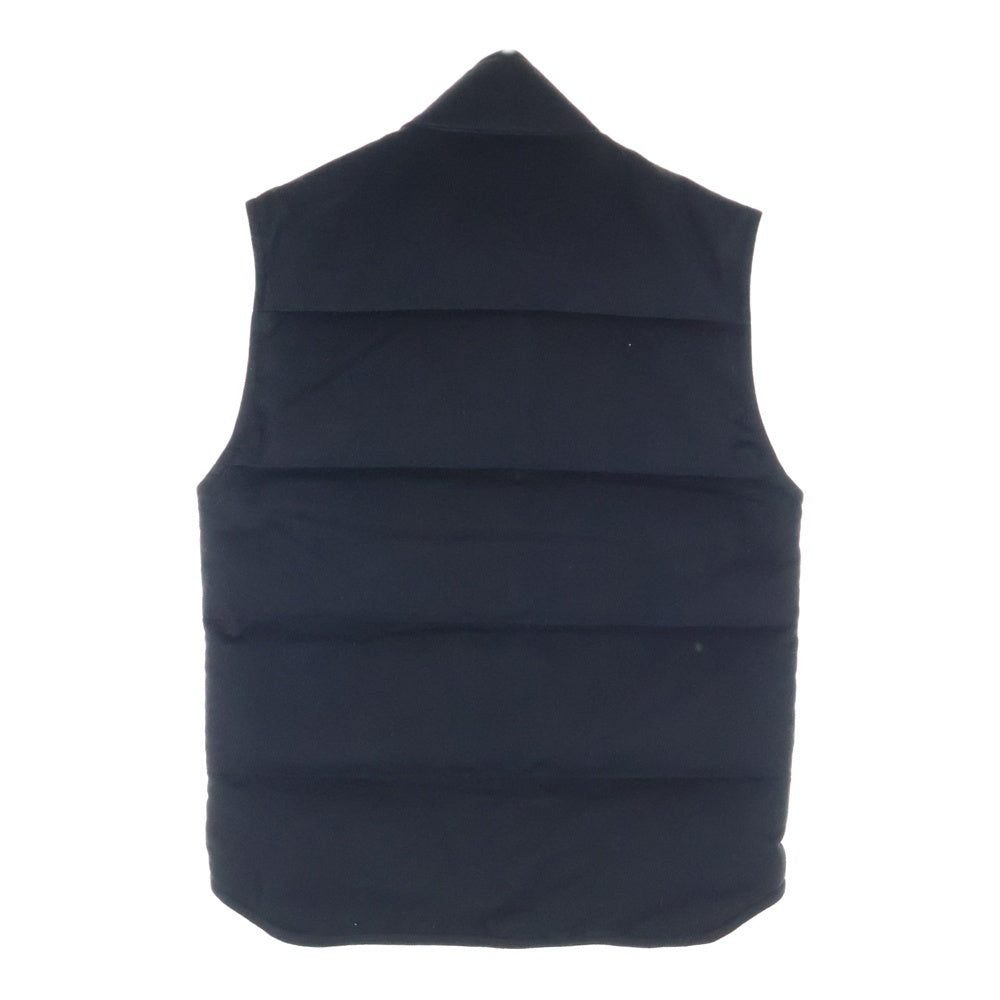 HERMES(エルメス) カシミヤ切り替え スタンドカラー ジップアップ ダウンベスト ブラック/ネイビー