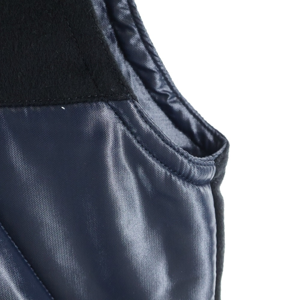 HERMES(エルメス) カシミヤ切り替え スタンドカラー ジップアップ ダウンベスト ブラック/ネイビー