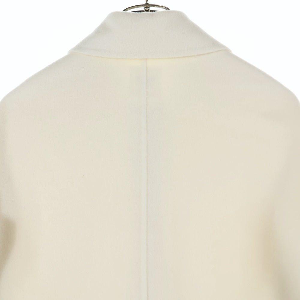 HERMES(エルメス) カシミヤ スタッズ スナップボタン ステンカラー ジャケット ホワイト レディース