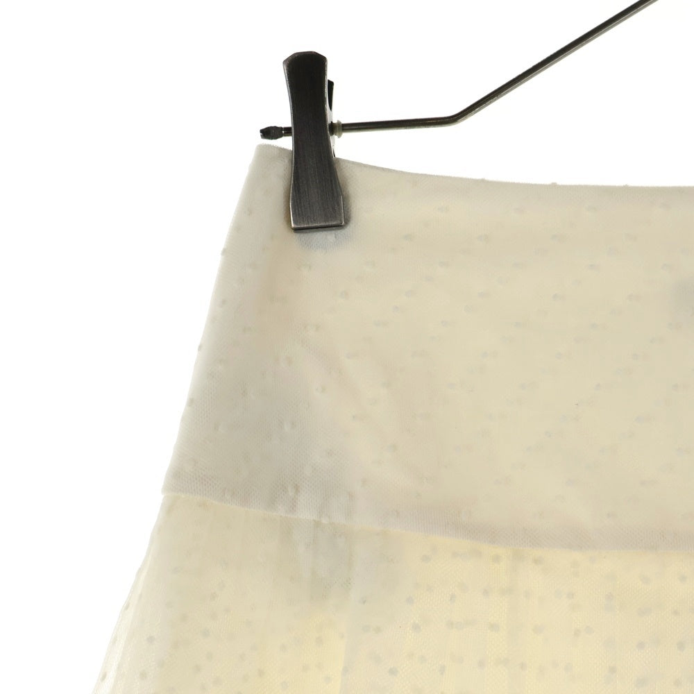 Christian Dior(クリスチャンディオール) ドット総柄 レイヤード チュール レース ミディアム ギャザー フレア スカート ホワイト レディース 841J50A8810