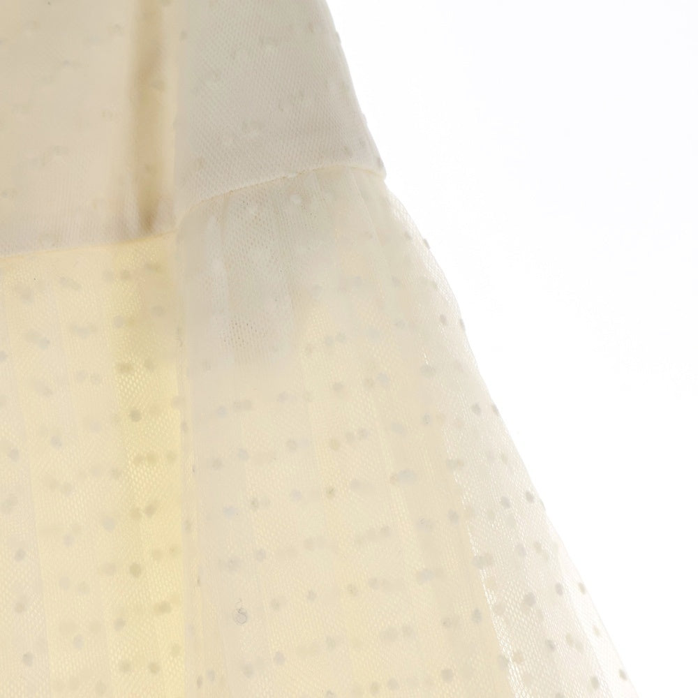 Christian Dior(クリスチャンディオール) ドット総柄 レイヤード チュール レース ミディアム ギャザー フレア スカート ホワイト レディース 841J50A8810