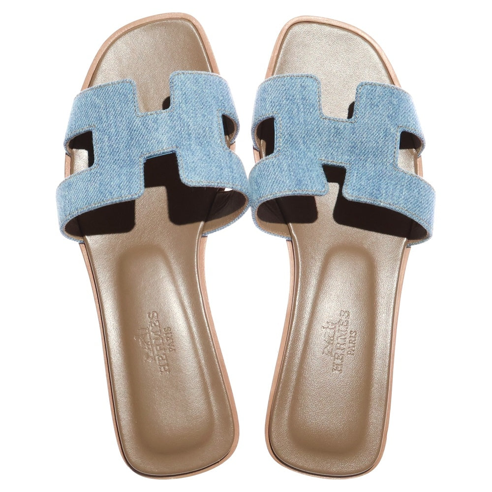 HERMES(エルメス) オラン Hロゴ デニム フラットサンダル シューズ