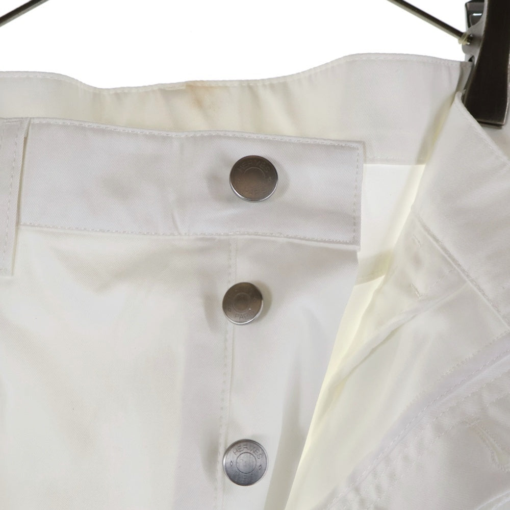 希少✨️エルメス ゴルチェ期ストレッチパンツ コットン 白 34 希少✨️エルメス ゴルチェ期ストレッチパンツ コットン 白 34