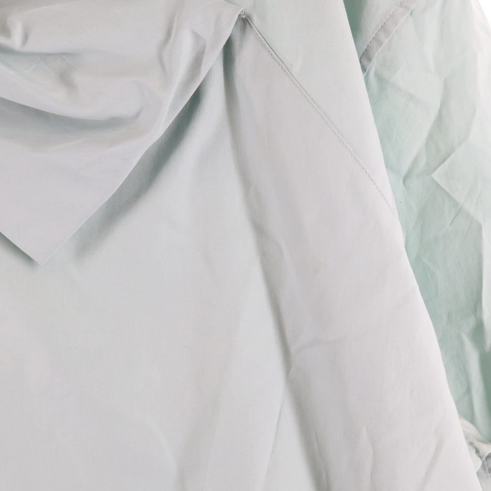 HERMES(エルメス) セリエ カフスボタン 変形 スカーフ スタンドカラー プルオーバー 長袖シャツ ライトグリーン