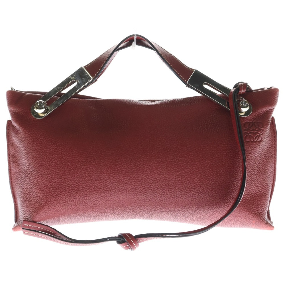 LOEWE(ロエベ) ミッシー 2WAYショルダーバッグ ミニバッグ レッド レザー シルバー金具 レディース