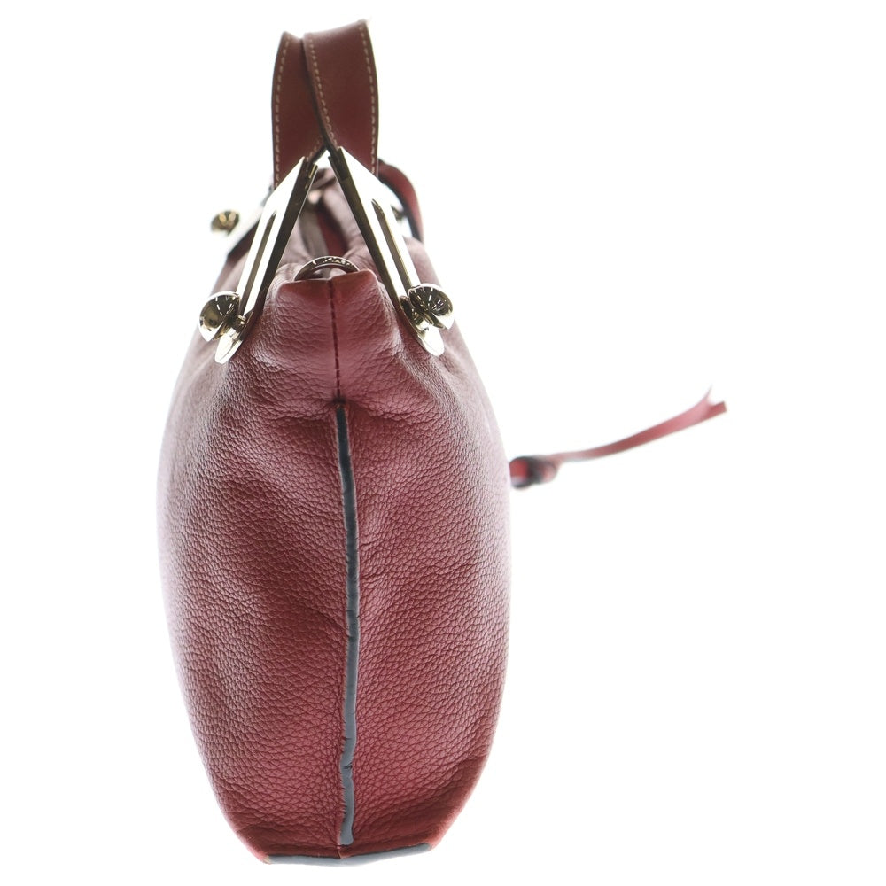 LOEWE(ロエベ) ミッシー 2WAYショルダーバッグ ミニバッグ レッド レザー シルバー金具 レディース