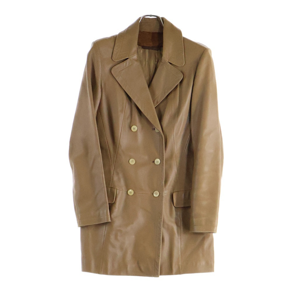 LOEWE(ロエベ) レザー ダブルブレスト トレンチコート ブラウン レディース