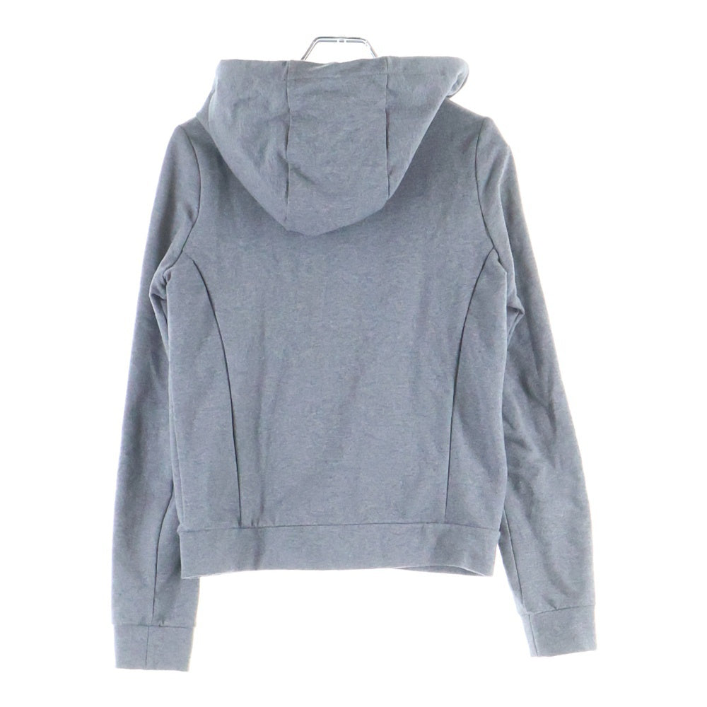 PRADA(プラダ) 19SS ラバーワッペンロゴ サイドライン 裏地ナイロン ジップアップ スウェットパーカー グレー 138541