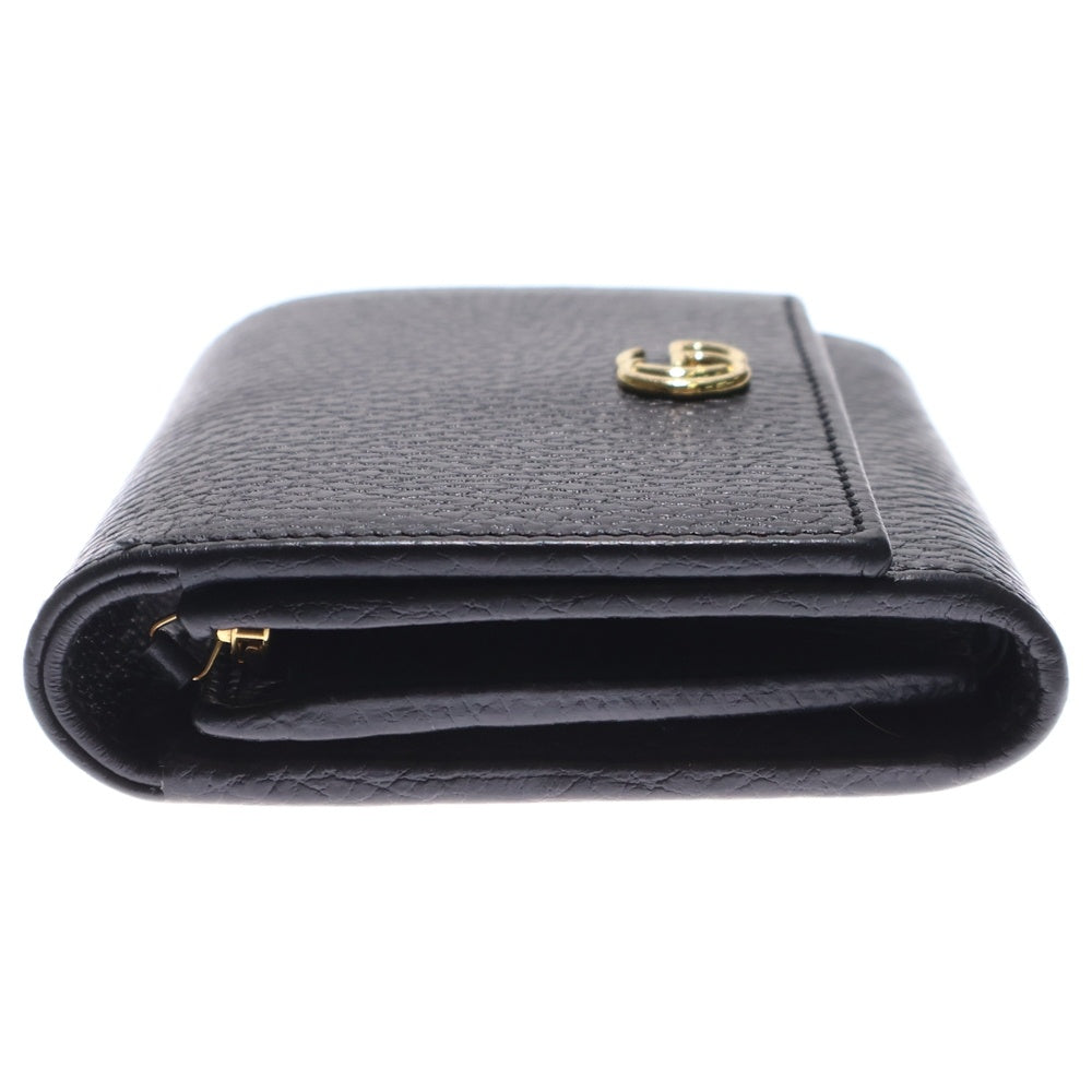 GUCCI(グッチ) GGマーモント ロゴプレート レザー コンパクト