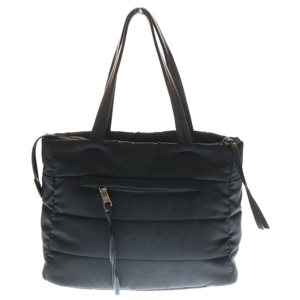 ✴︎美品✴︎プラダ　ハンドバッグ　テスートナイロン　レザー　シルバー金具　ブラック PRADA(プラダ) テスート ハンドバッグ トートバッグ ブラック ナイロン