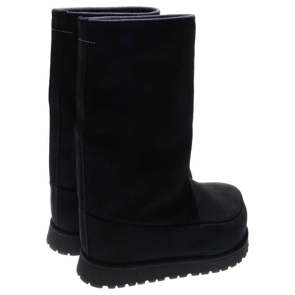 MM6 Maison Margiela(エムエムシックスメゾンマルジェラ) 22AW スエード ムートン レザー ボアライニング ロングブーツ シューズ ブラック レディース S59WW0100
