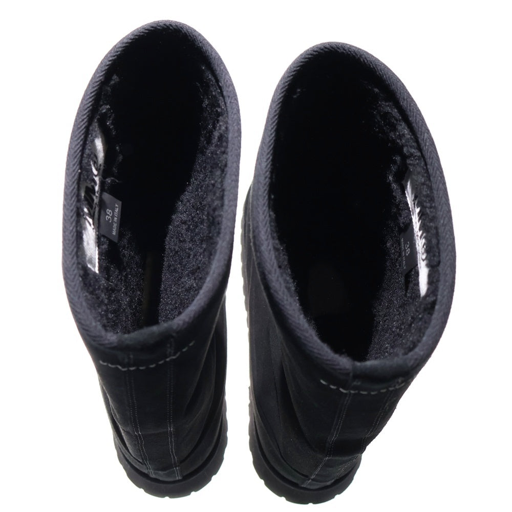 MM6 Maison Margiela(エムエムシックスメゾンマルジェラ) 22AW スエード ムートン レザー ボアライニング ロングブーツ シューズ ブラック レディース S59WW0100