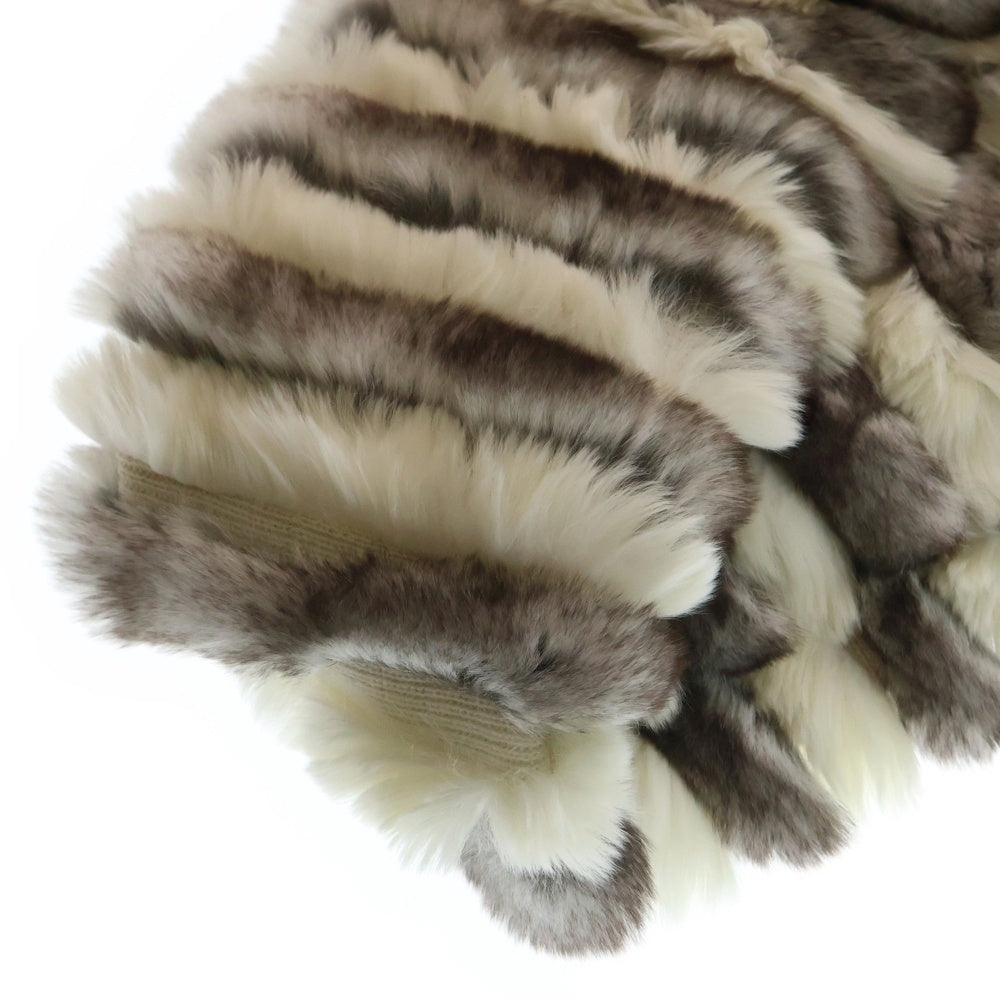 CHANEL(シャネル) ココマーク マフラー ホワイト ブラウン オリラグ×カシミア レディース