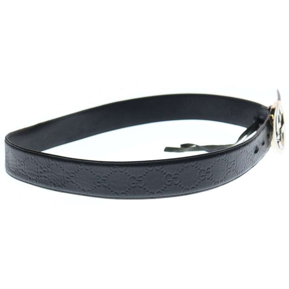 GUCCI(グッチ) インターロッキング ベルト ブラック レザー 411924