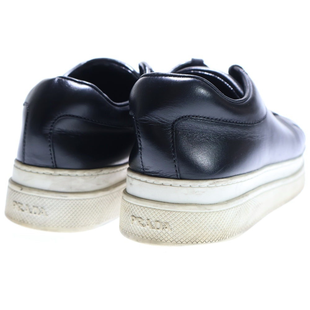 PRADA(プラダ) ロゴプリント レザー レースアップ ローカットシューズ スニーカー ブラック レディース 1E888L