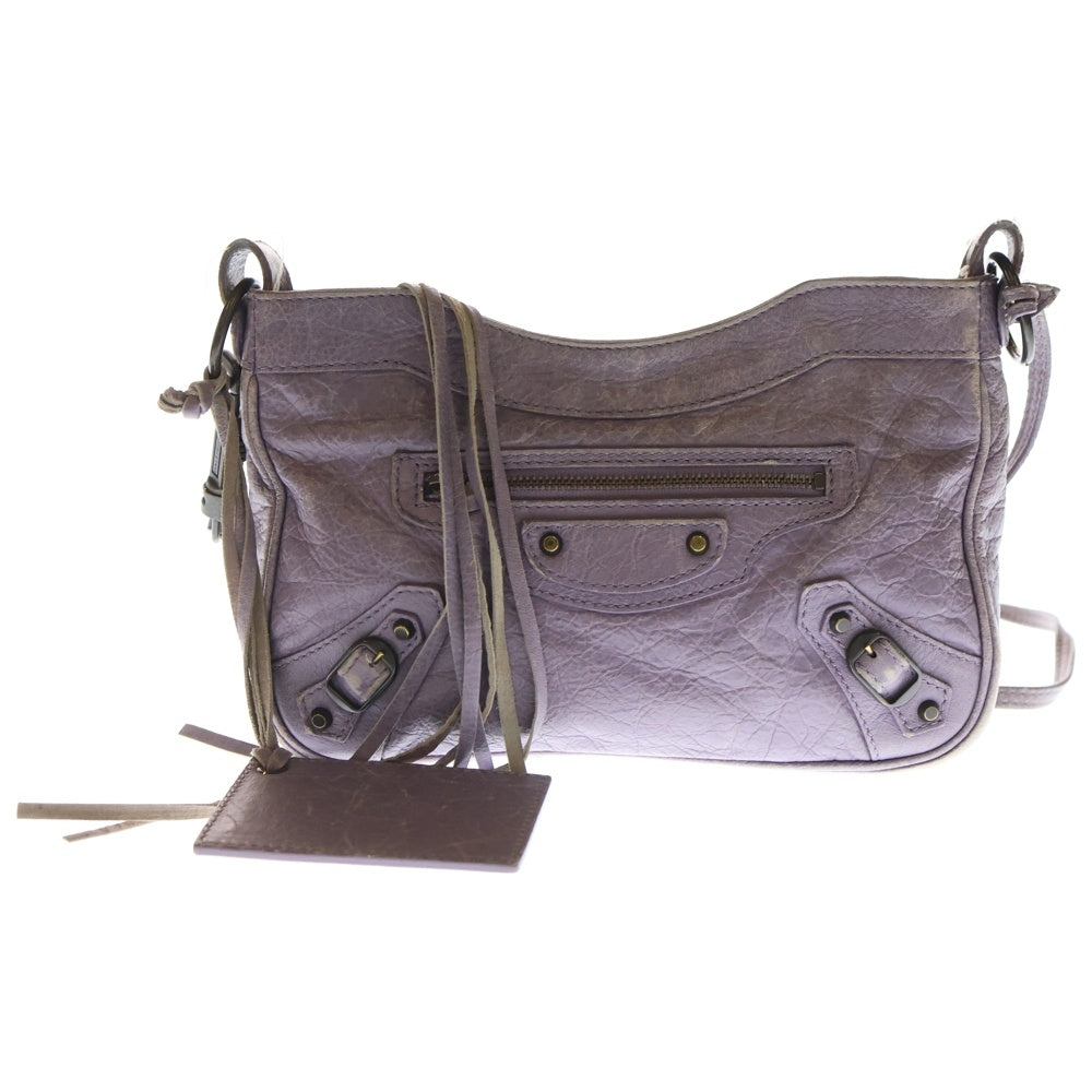 BALENCIAGA(バレンシアガ) ザ・ヒップ ショルダーバッグ ミニバッグ ライトパープル レザー 242803 ブラウン金具 レディース