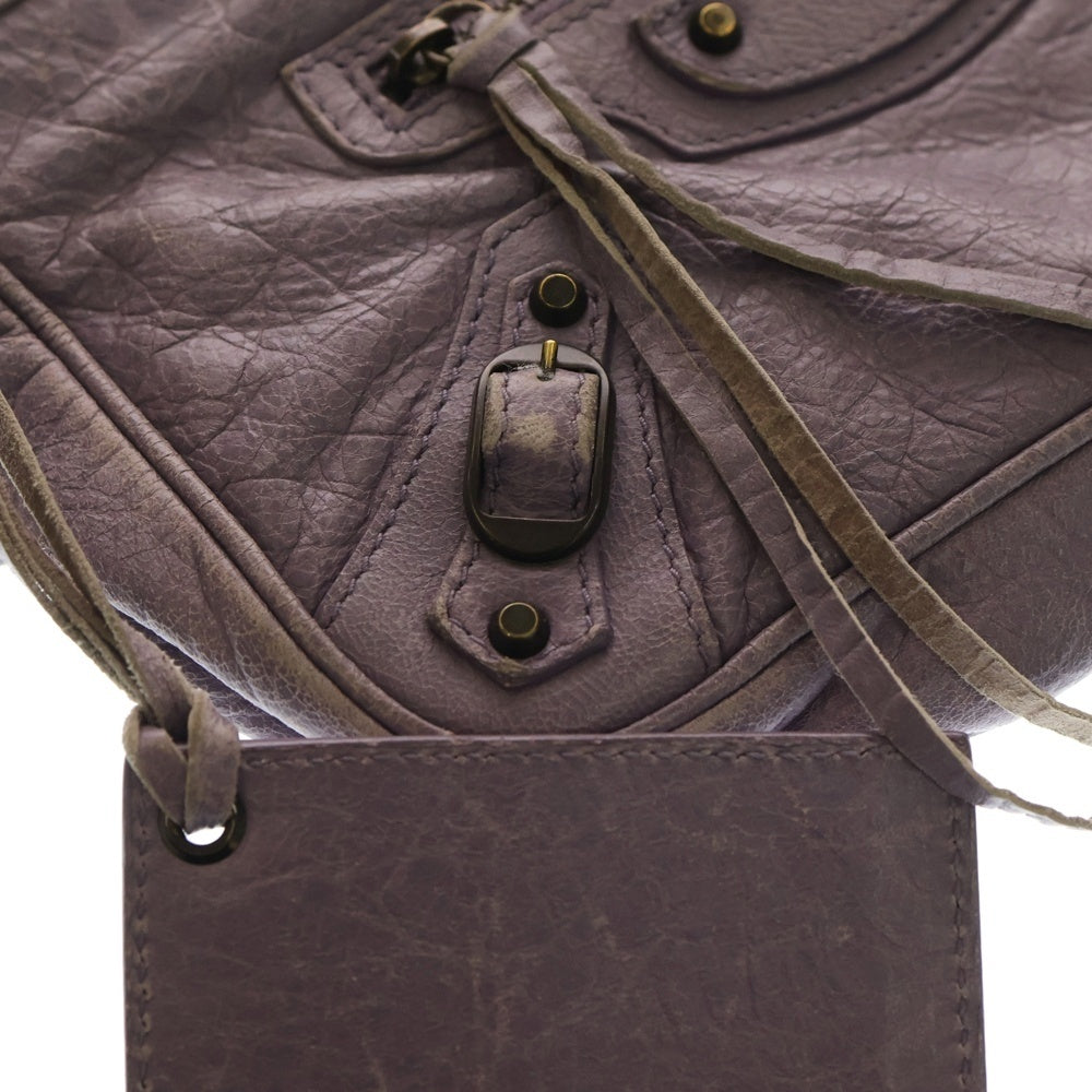 BALENCIAGA(バレンシアガ) ザ・ヒップ ショルダーバッグ ミニバッグ ライトパープル レザー 242803 ブラウン金具 レディース