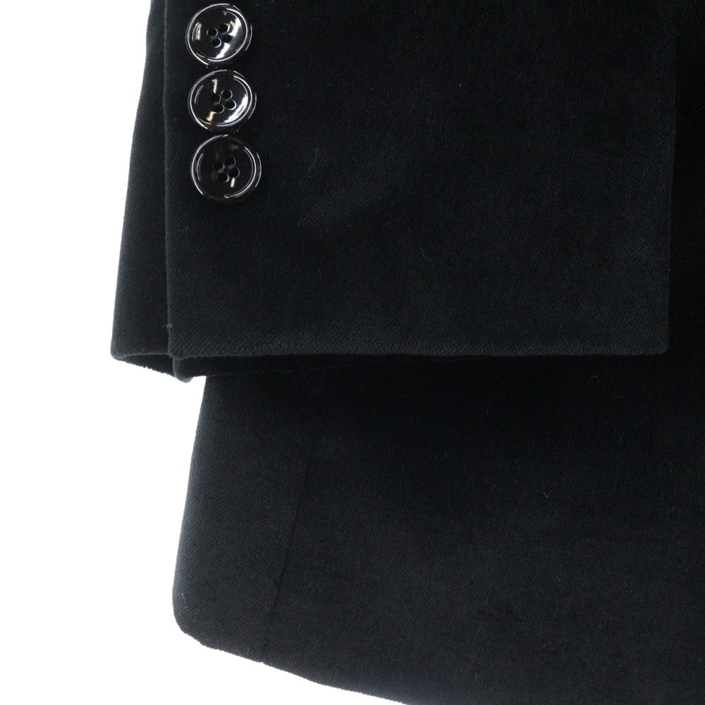 DOLCE & GABBANA(ドルチェアンドガッバーナ) ベロア ベルベット ナロー ピークドラペル 柄切り替え 1B テーラードジャケット ブラック/レッド RJ0483