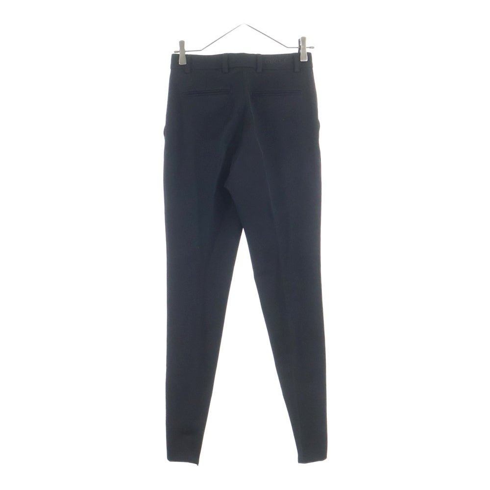 GUCCI(グッチ) ウール ナイロン ストレッチ スリムスキニー スラックスパンツ トラウザーズ ブラック レディース 810712