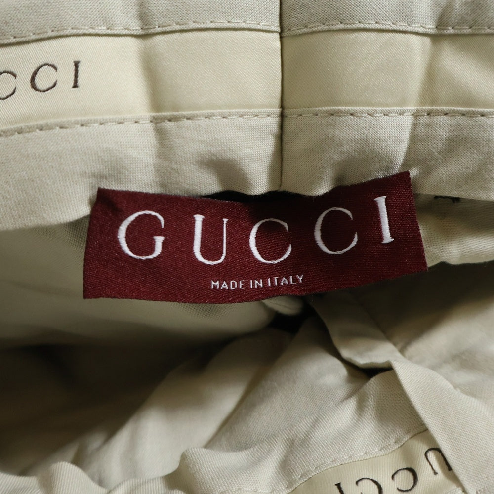 GUCCI(グッチ) ウール ナイロン ストレッチ スリムスキニー スラックスパンツ トラウザーズ ブラック レディース 810712