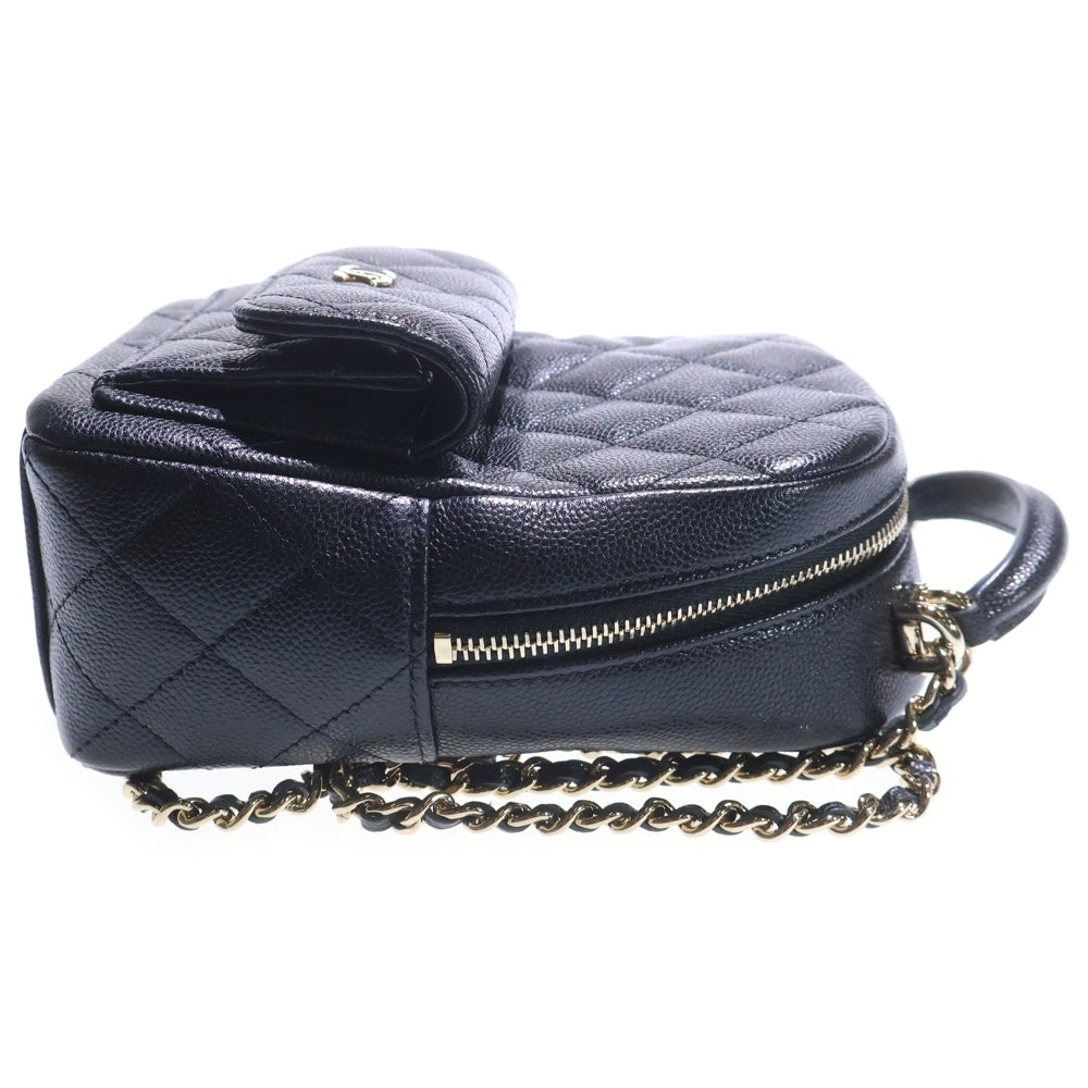 CHANEL(シャネル) マトラッセ チェーンミニバックパック リュック ブラック キャビアスキン ゴールド金具 AP3753 レディース