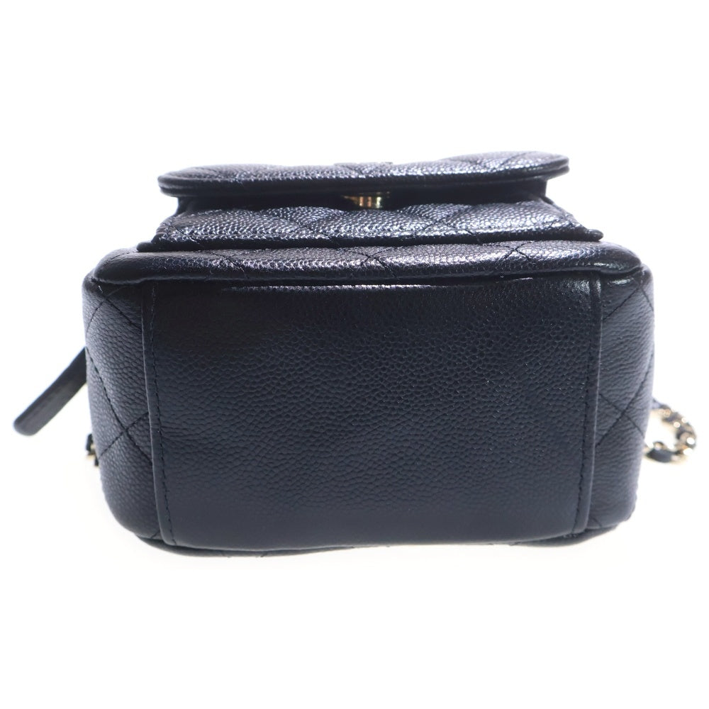 CHANEL(シャネル) マトラッセ チェーンミニバックパック リュック ブラック キャビアスキン ゴールド金具 AP3753 レディース