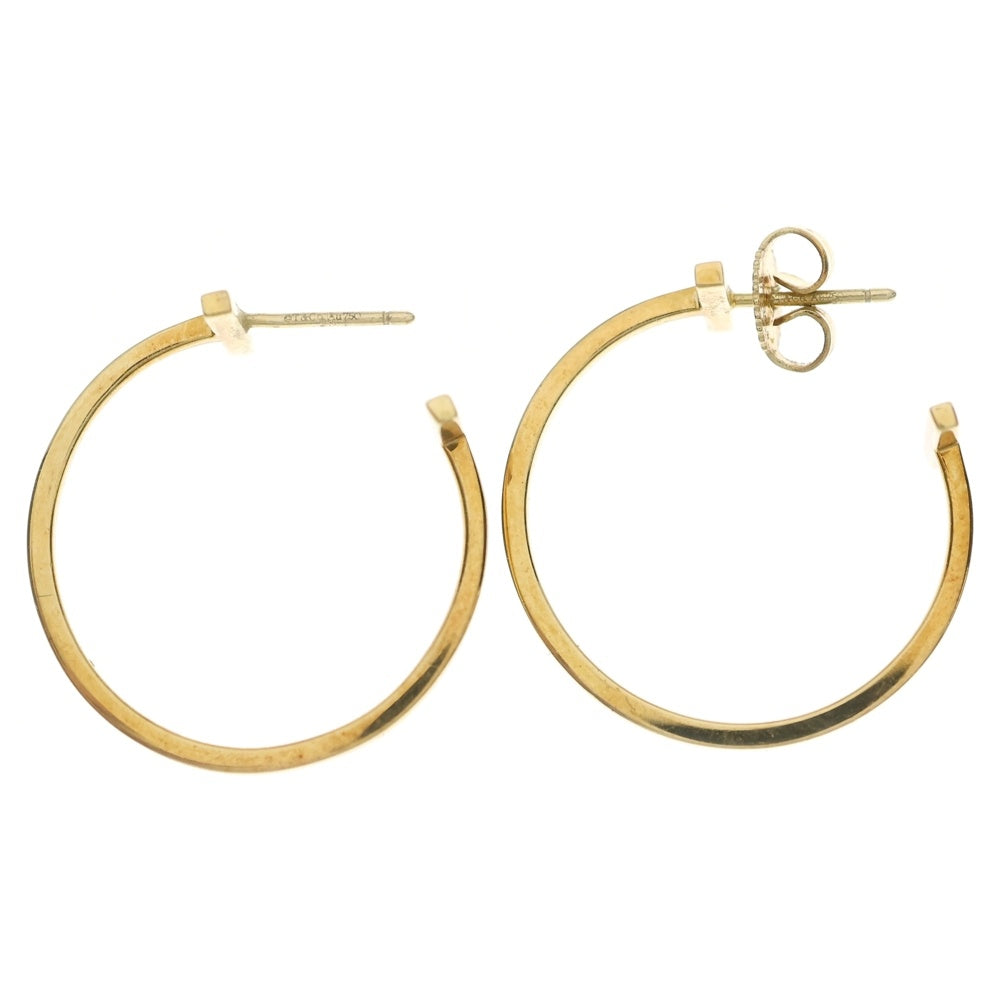 Tiffany & Co. ゴールドフープピアス TIFFANY & Co.(ティファニー) Tフープ ピアス イエローゴールド K18YG