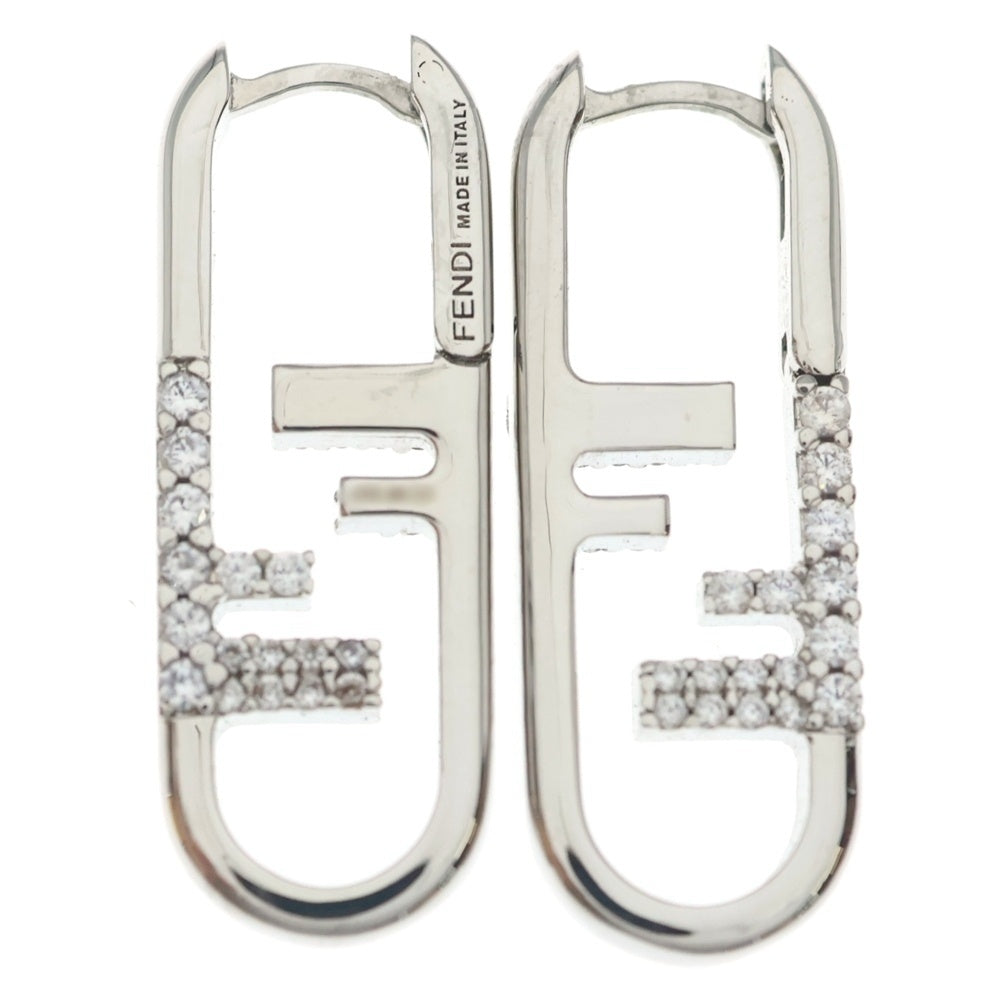 FENDI(フェンディ) オーロック クリスタルピアス ラインストーン シルバー レディース