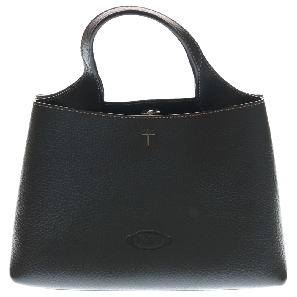 TOD'S(トッズ) Tタイムレス ミニ 2WAY レザーハンドバッグ ショルダーバッグ ブラック レディース