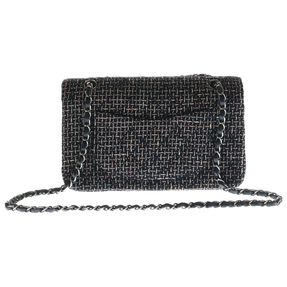 CHANEL(シャネル) マトラッセ25 ダブルフラップ ダブルチェーン ショルダーバッグ マルチカラー ツイード シルバー金具 レディース