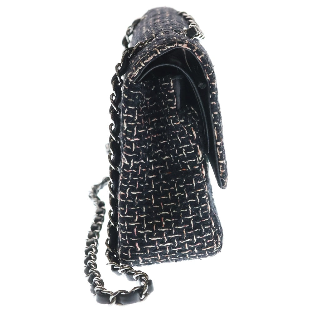 CHANEL(シャネル) マトラッセ25 ダブルフラップ ダブルチェーン ショルダーバッグ マルチカラー ツイード シルバー金具 レディース