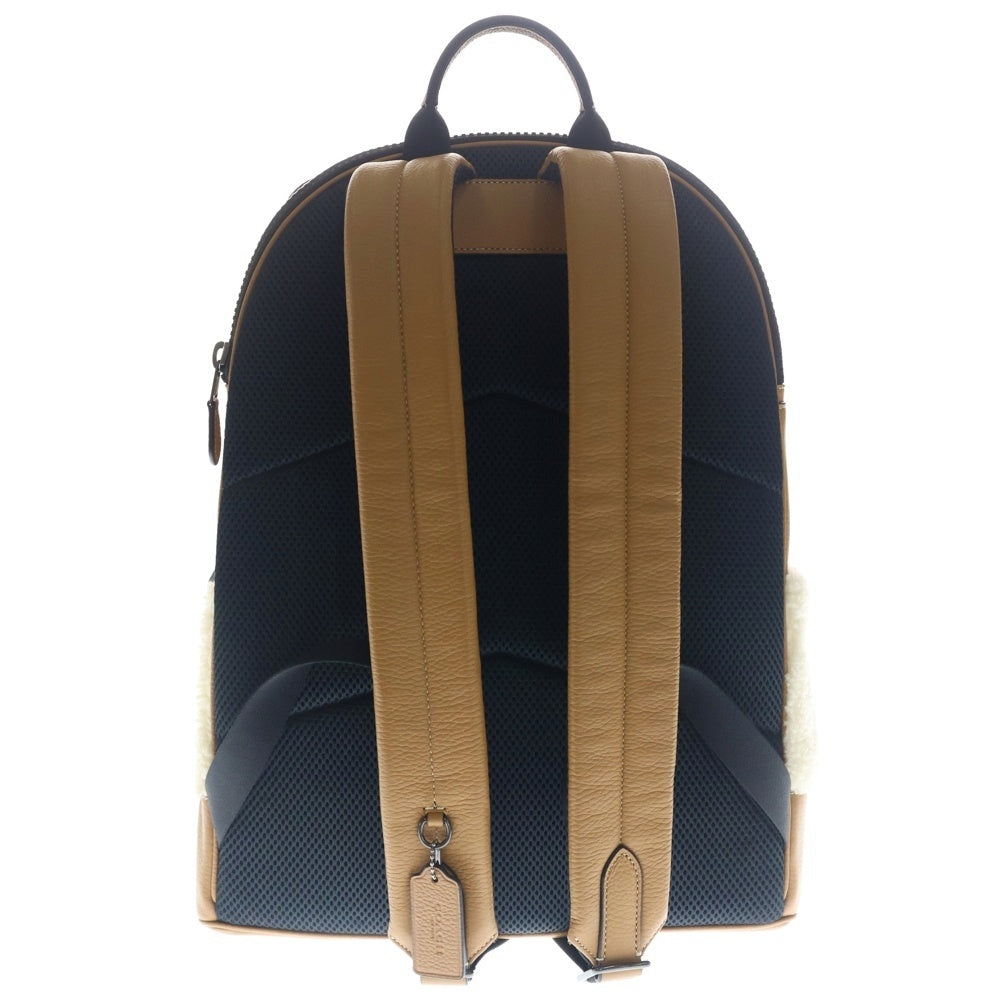 COACH(コーチ) Cロゴ ボア切り替え レザー バックパック リュックサック アイボリー/ブラウン CE437 レディース
