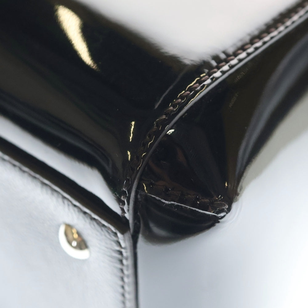 Cartier(カルティエ) マルチェロ パテント コンビレザー 2WAY ハンド ショルダーバッグ シルバー金具 ブラック レディース