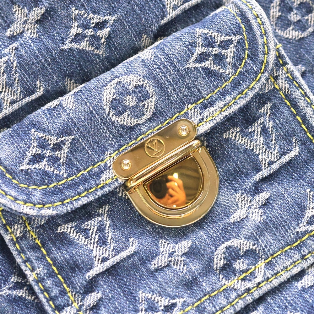 LOUIS VUITTON(ルイヴィトン) バギーGM モノグラムデニム レザー ワンショルダーバッグ ゴールド金具 インディゴ M95048 レディース
