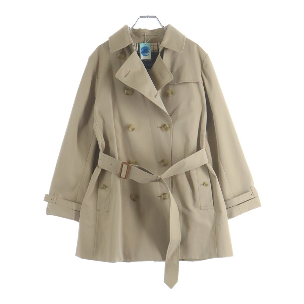 BURBERRY LONDON(バーバリーロンドン) 裏地ノバチェック総柄 ダブルブレスト トレンチコート ベージュ レディース