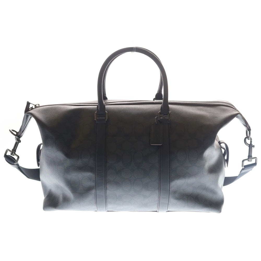 COACH(コーチ) 総柄シグネチャー ボストンバッグ ショルダーバッグ ブラック レディース