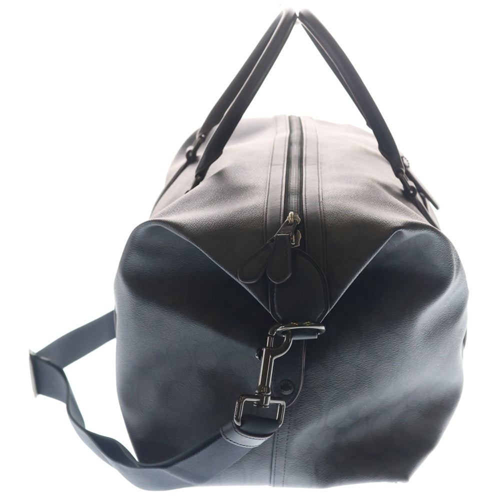 COACH(コーチ) 総柄シグネチャー ボストンバッグ ショルダーバッグ ブラック レディース